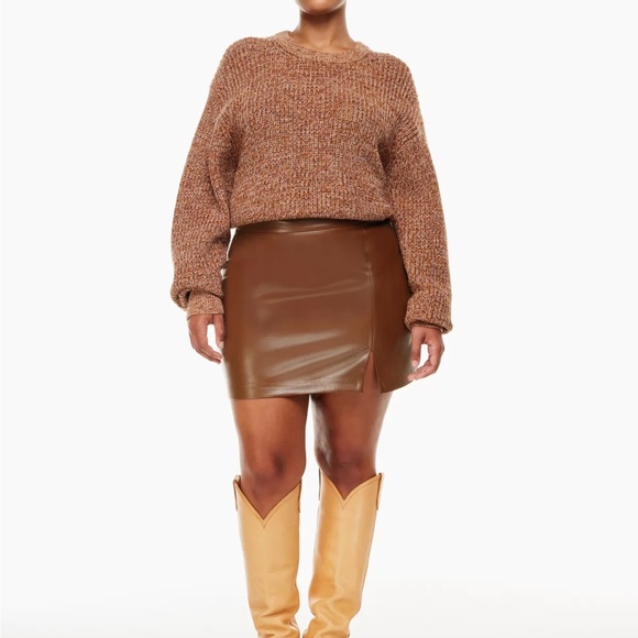 Aritzia Wilfred Patio Mini Skirt- Cognac - Picture 5 of 12